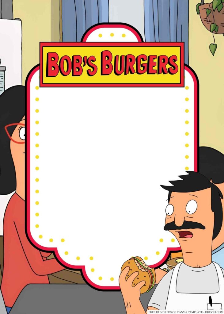 Invitation Template of 22+ The Belchers — Bob's Burgers Canva Birthday Invitation Templates 3