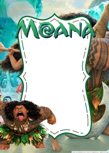 18+ Maui Moana Canva Birthday Invitation Templates - Drevio : Free And ...