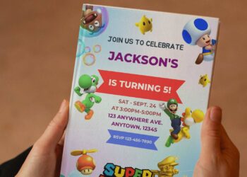 (Free Editable PDF) Level Up Super Mario Birthday Invitation Templates E