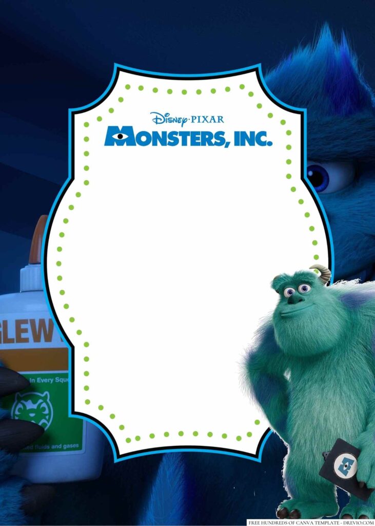 Invitation Template of 18+ Sulley Monsters Inc. Canva Birthday invitation Templates 3