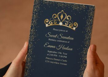 (Free Editable PDF) Glitter Gold Princess Birthday Invitation Templates