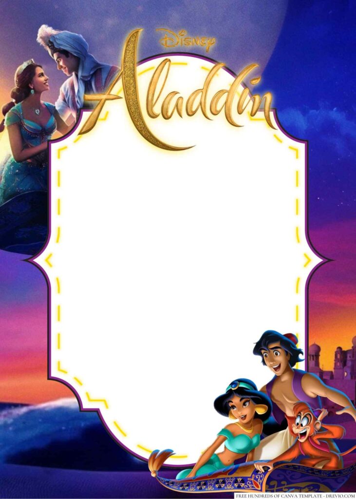 Invitation Template of 20+ Aladdin Canva Birthday Invitation Templates 3