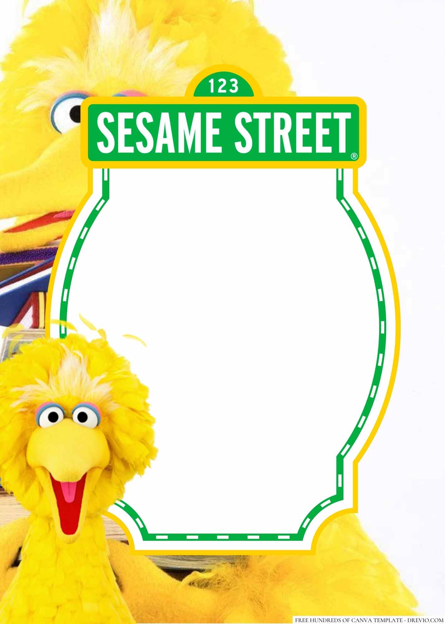 20+ Big Bird Sesame Street Canva Birthday Invitation Templates - Drevio ...