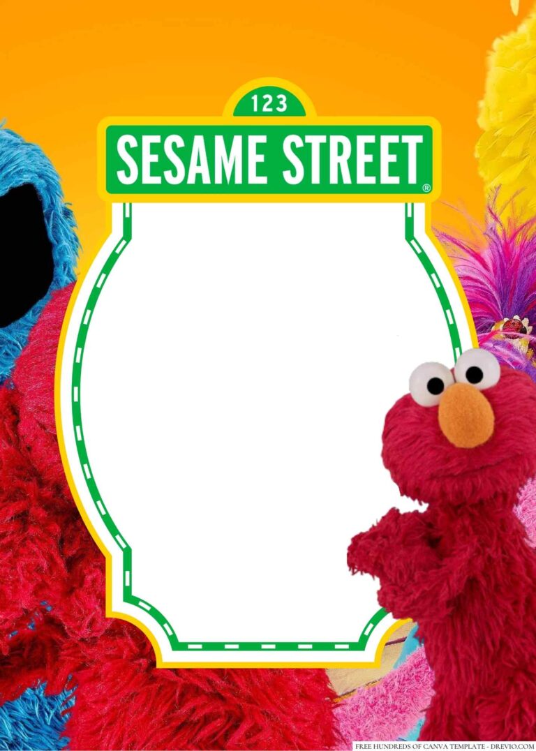 20+ Elmo Sesame Street Canva Birthday Invitation Templates | Download ...