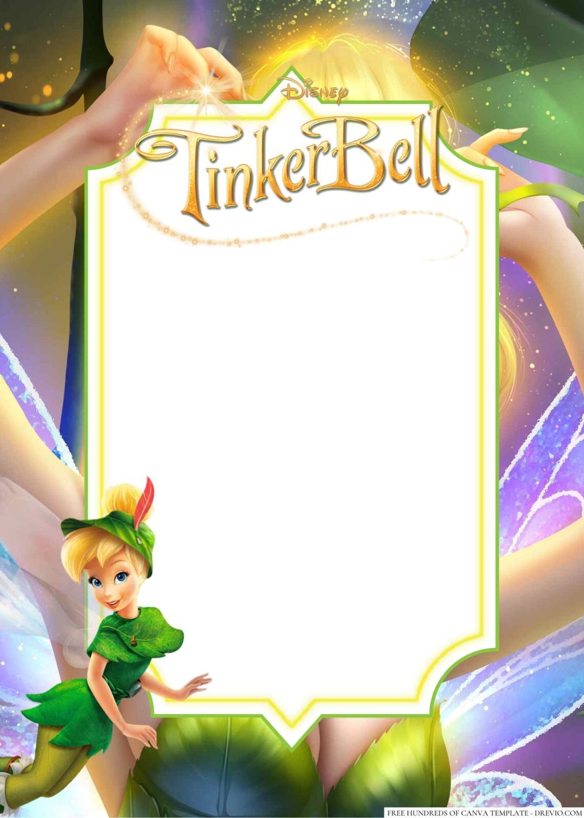 20+ Tinker Bell Canva Birthday Invitation Templates - Drevio : Free And ...