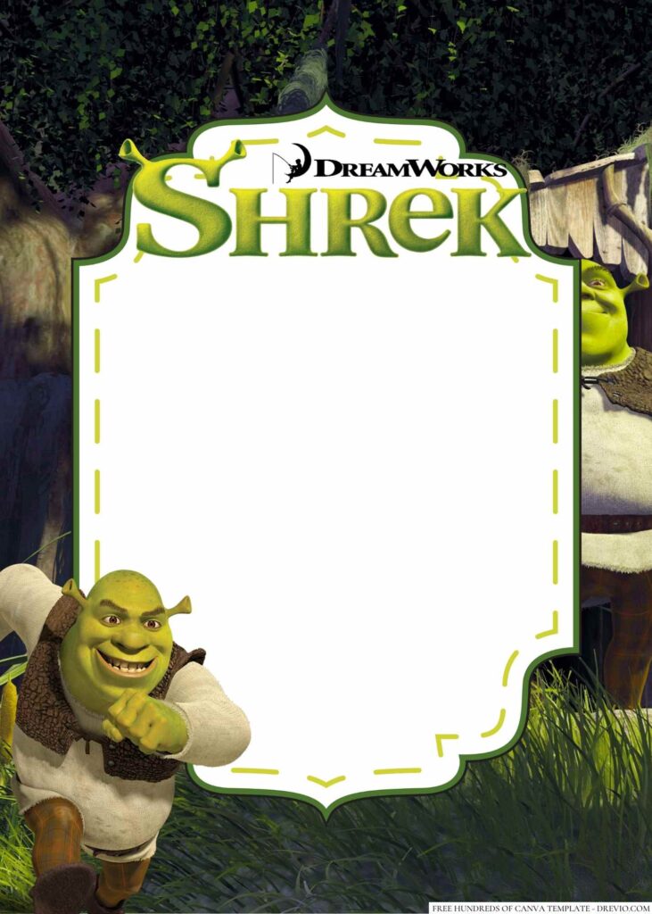 Invitation Template of 22+ Shrek Canva Birthday Invitation Templates 3