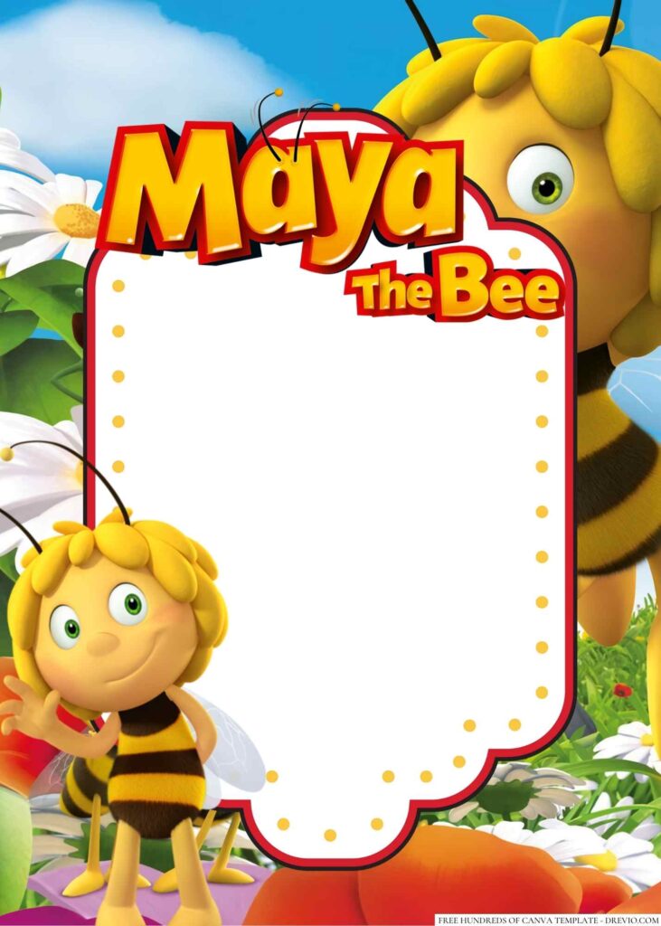 Invitation Template of 14+ Buzzbee Maya the Bee Canva Birthday invitation Templates 3