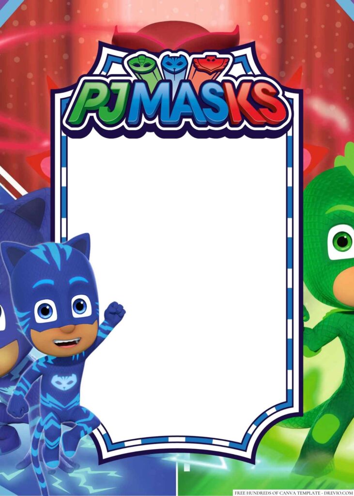 Invitation Template of 14+ PJ Masks Canva Birthday Invitation Templates 3