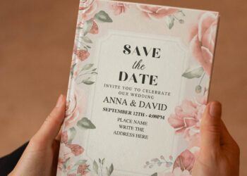 (Free Editable PDF) Purely Romantic Blush Floral Wedding Invitation Templates