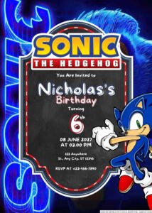 20+ Sonic The Hedgehog Canva Birthday Invitation Templates - Drevio ...