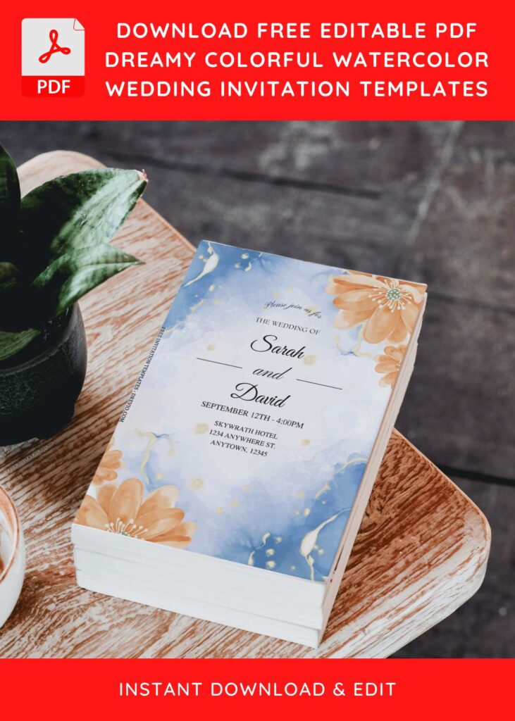 (Free Editable PDF) Visually Stunning Floral And Marble Wedding Invitation Templates D