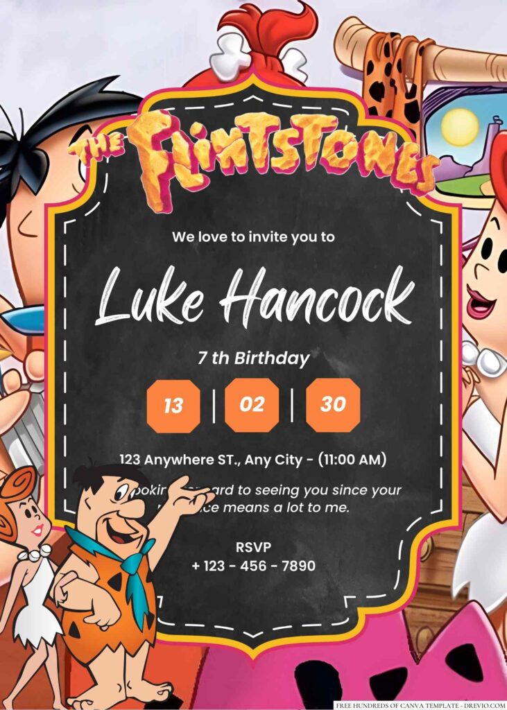 Fred Flintstone (The Flintstones) Birthday Invitation