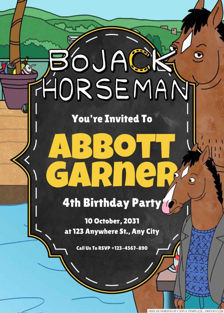 BoJack Horseman Birthday Invitation