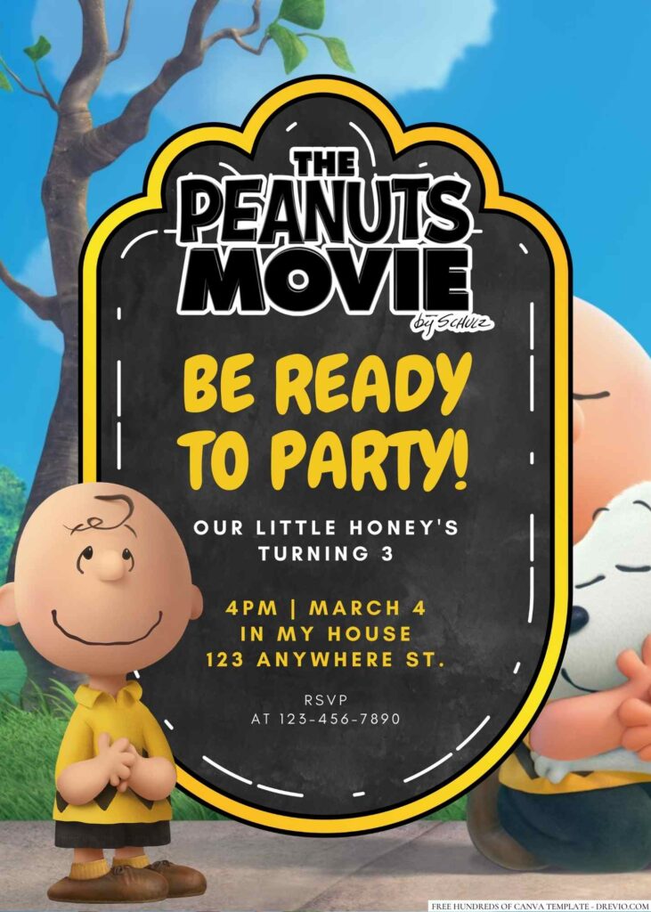 Charlie Brown and Snoopy (Peanuts) Birthday Invitation