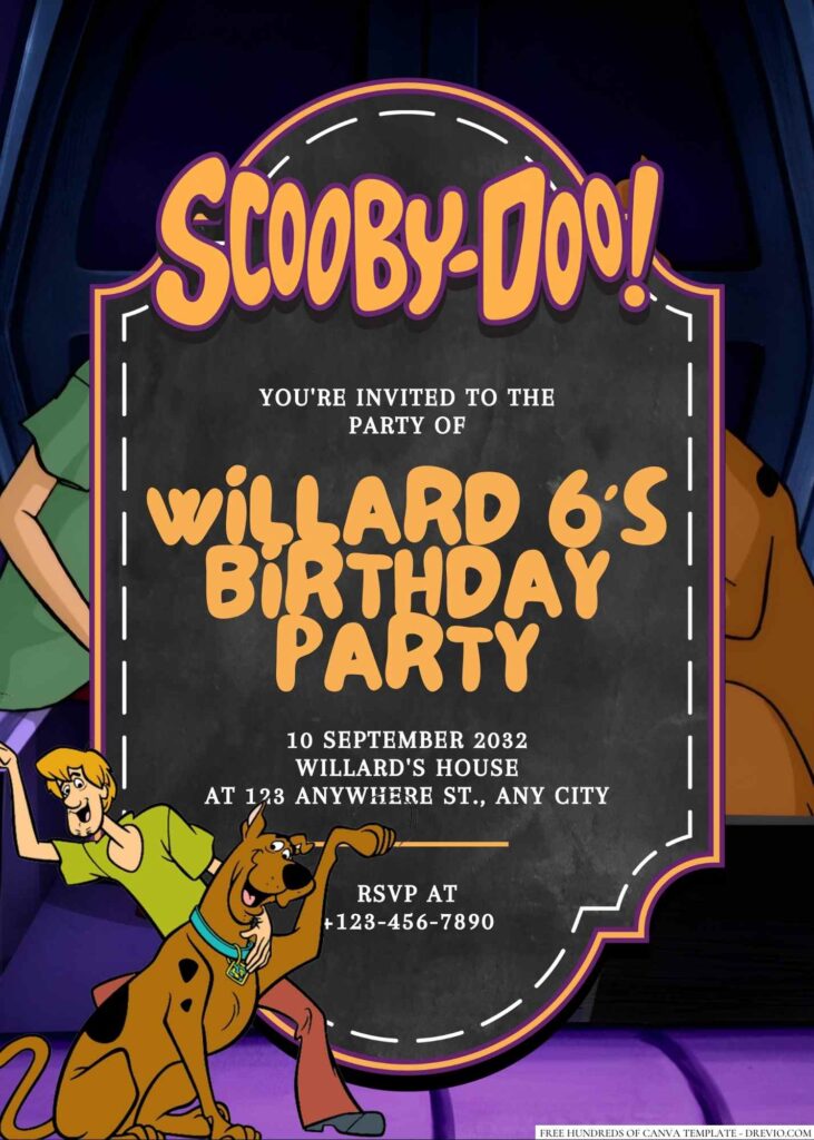 Scooby-Doo and Shaggy Rogers Birthday Invitation