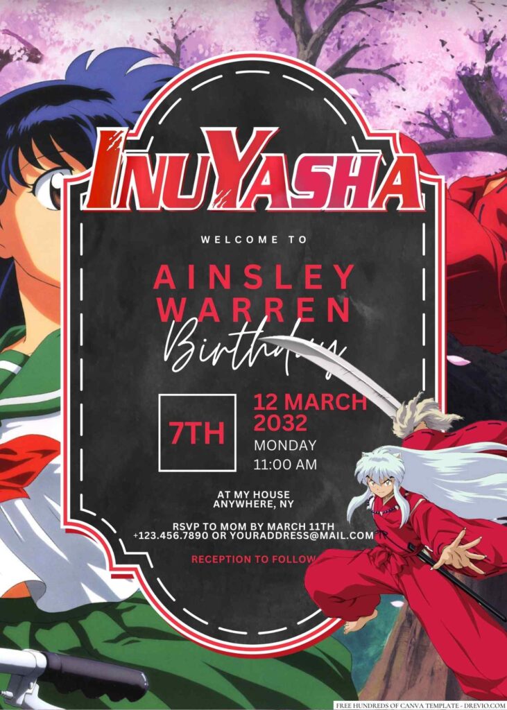 Inuyasha Birthday Invitation 