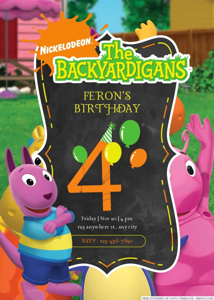 Free Editable The Backyardigans Birthday Invitation