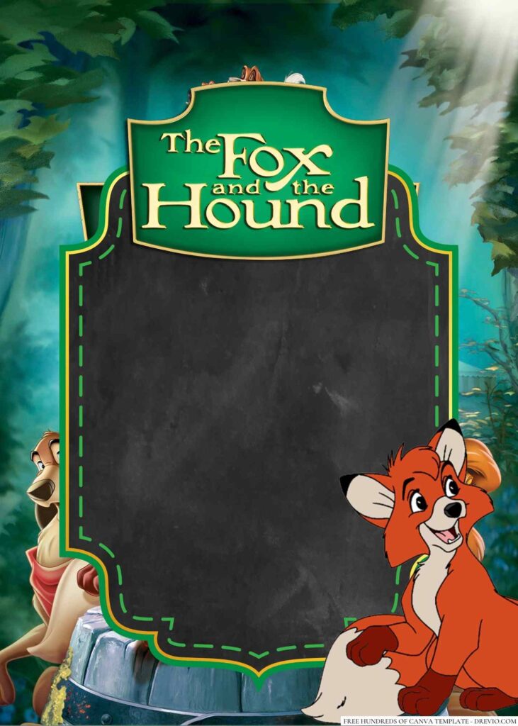 Invitation Template of 14+ The Fox and the Hound Canva Birthday Invitation Templates 4