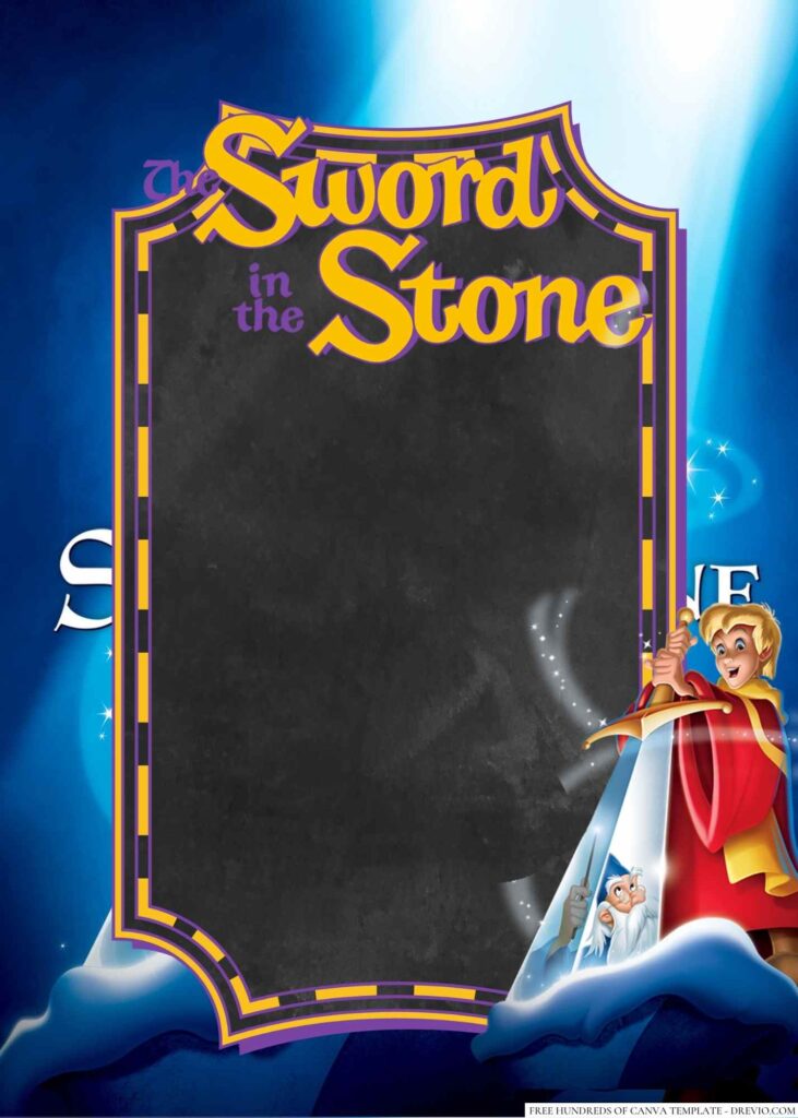 Invitation Template of 14+ The Sword in the Stone Canva Birthday Invitation Templates 4