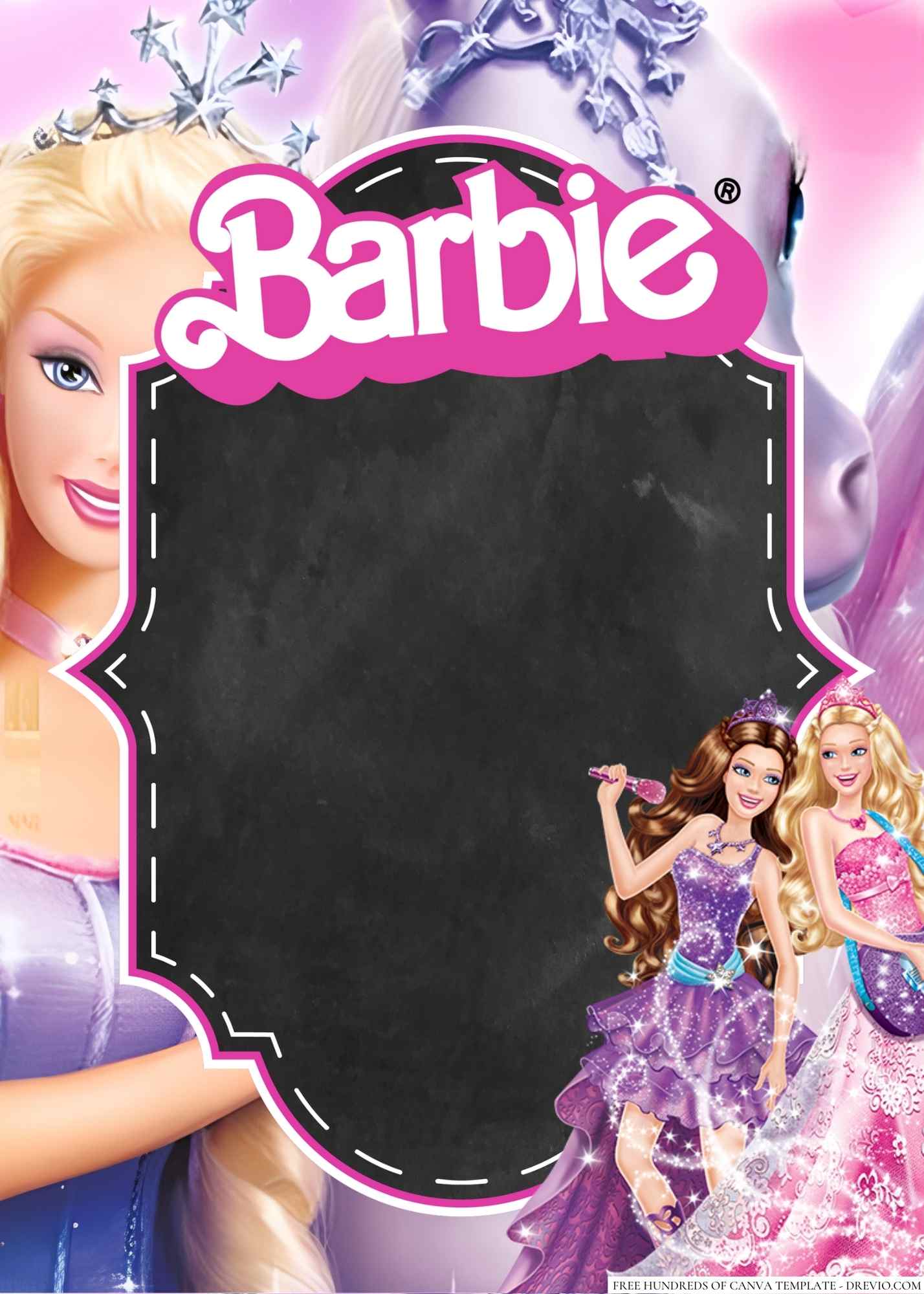 16+ Barbie Canva Birthday Invitation Templates - Drevio : Free And ...