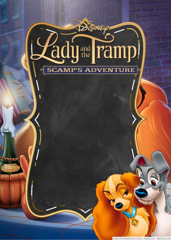 Invitation Template of 16+ Lady and The Tramp Canva Birthday Invitation Templates 4