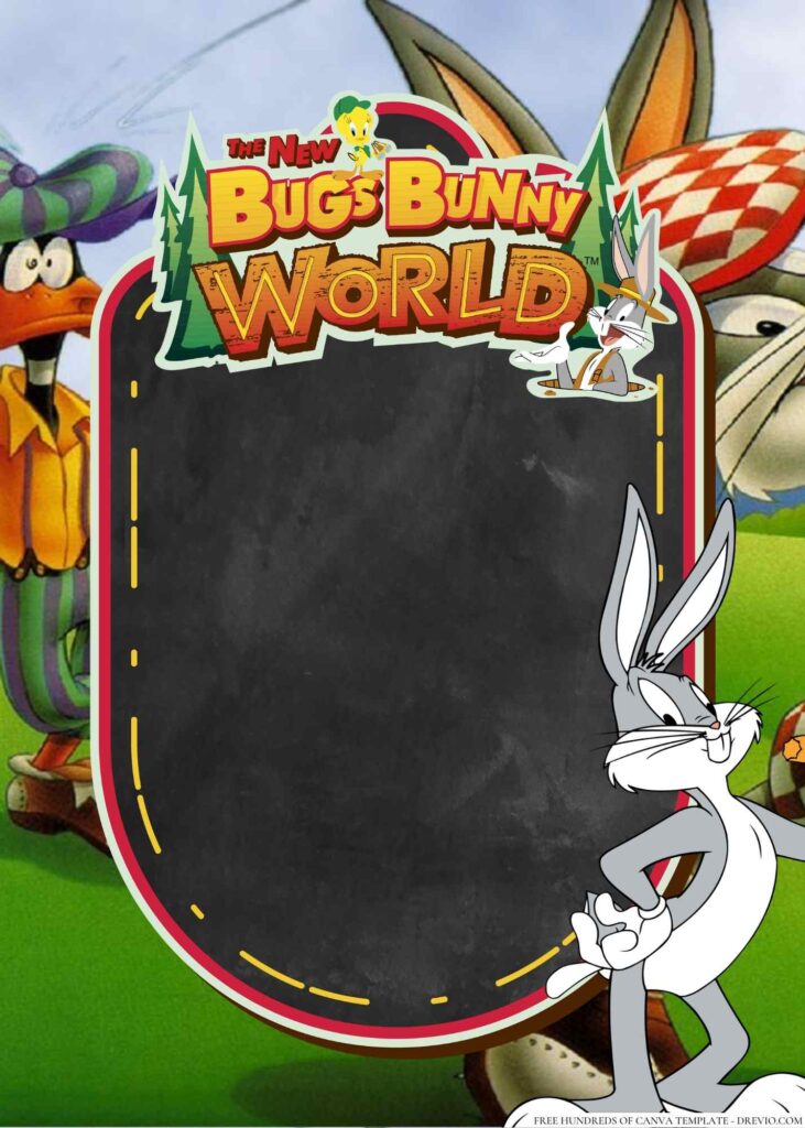 Invitation Template of 20+ The Bugs Bunny Canva Birthday Invitation Templates 4