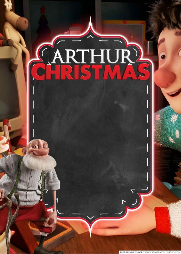 Invitation Template of 22+ Arthur Christmas Canva Birthday Invitation Templates 4