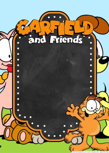 16+ Garfield and Friends Canva Birthday Invitation Templates | Download ...