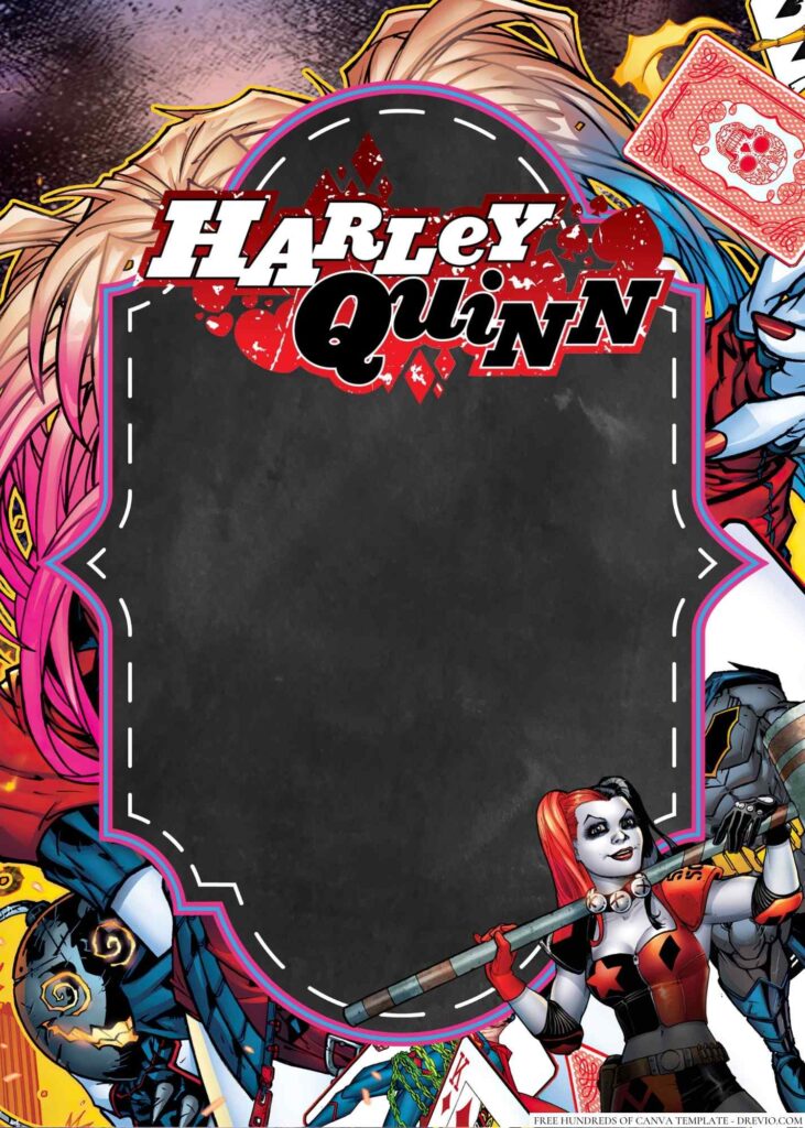 Invitation Template of 18+ Harley Quinn Canva Birthday Invitation Templates 4