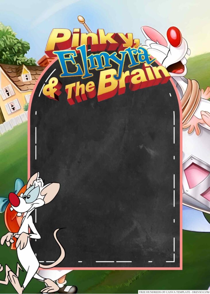 Invitation Template of 18+ Pinky & the Brain (Animaniacs) Canva Birthday Invitation Templates 4