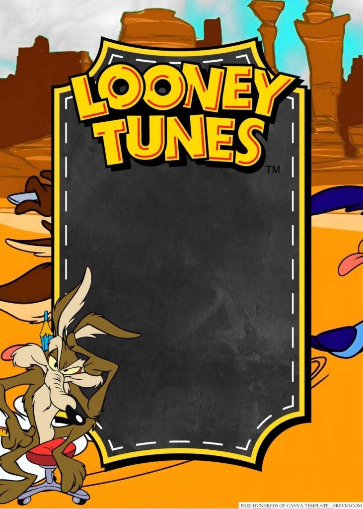 Invitation Template of 18+ Wile E. Coyote Canva Birthday Invitation Templates 4