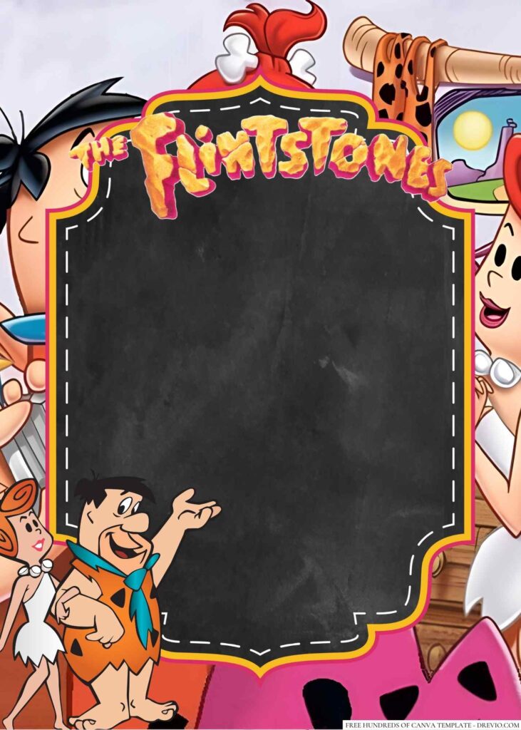 Invitation Template of 20+ Fred Flintstone Canva Birthday Invitation Templates 4