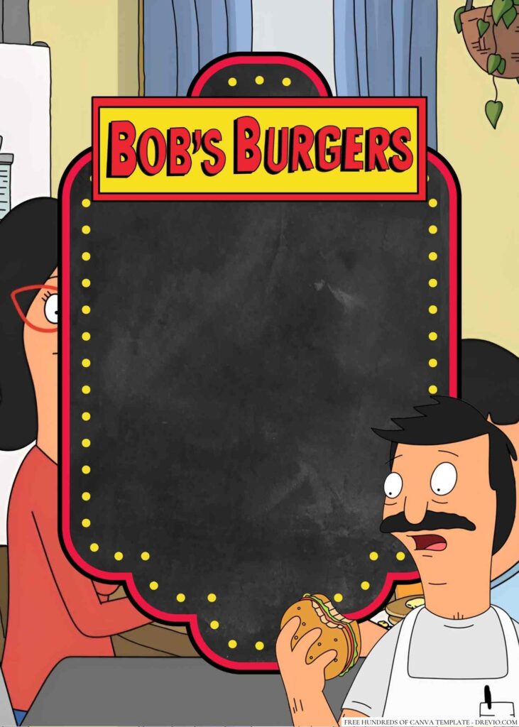 Invitation Template of 22+ The Belchers — Bob's Burgers Canva Birthday Invitation Templates 4