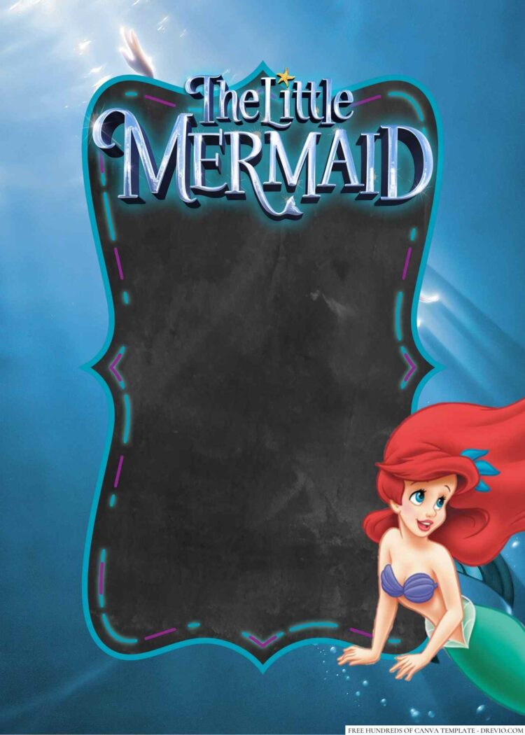 20+ The Little Mermaid Canva Birthday Invitation Templates - Drevio ...