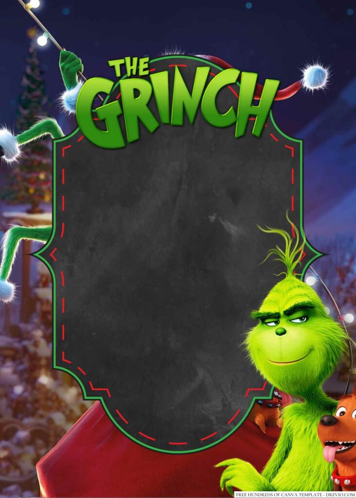 Invitation Template of 22+ The Grinch Canva Birthday Invitation Templates 4