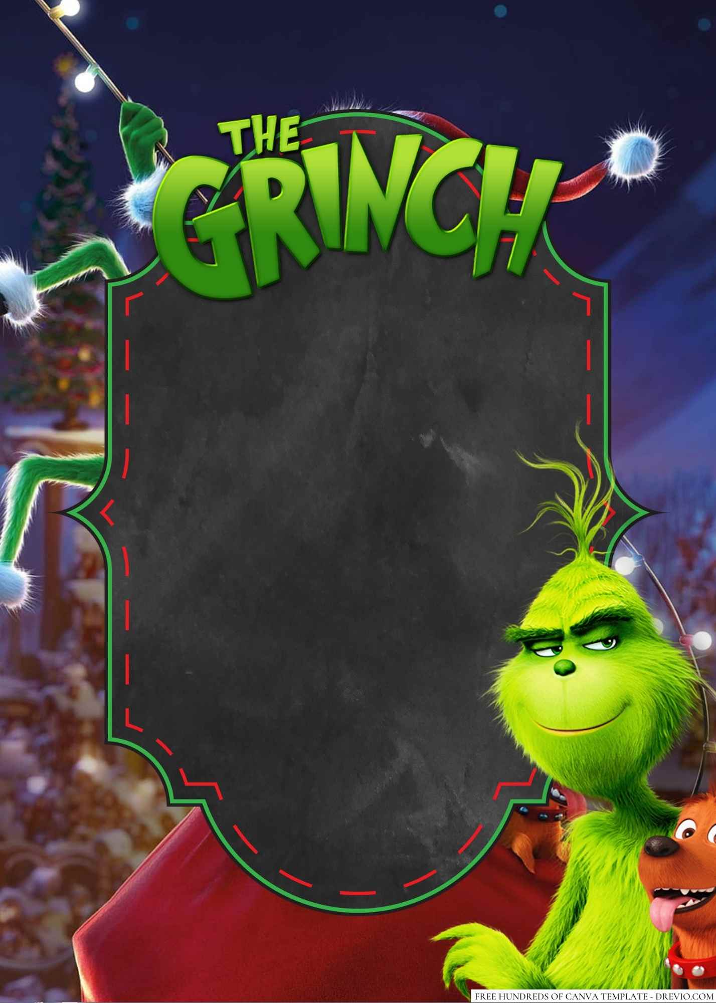 22+ The Grinch Canva Birthday Invitation Templates | Download Hundreds ...