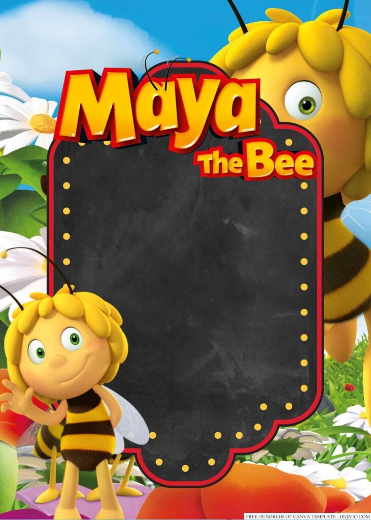 Invitation Template of 14+ Buzzbee Maya the Bee Canva Birthday invitation Templates 4