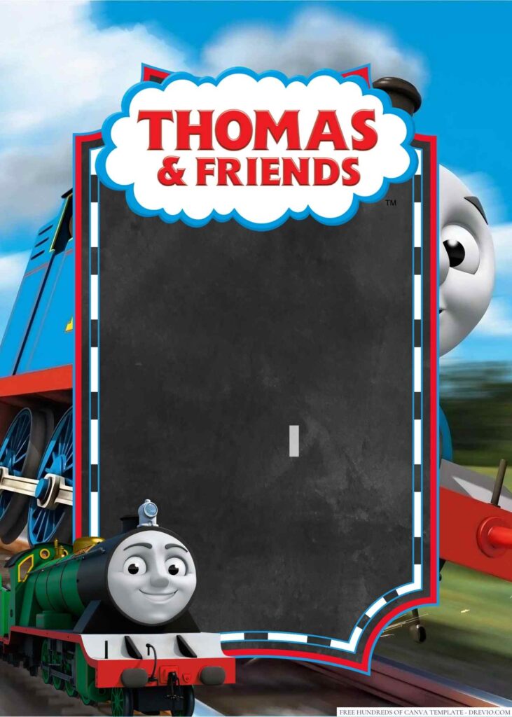 Invitation Template of 18+ Thomas and Friends Canva Birthday Invitation Templates 3