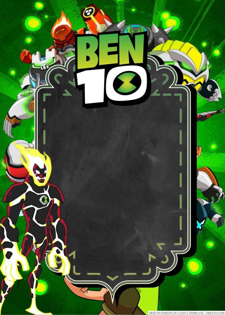 Invitation Template of 20+ Ben 10 Canva Birthday Invitation Templates 4