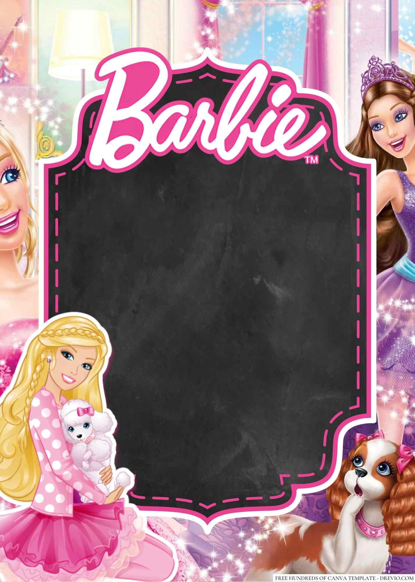 22+ Barbie Canva Birthday Invitation Templates | Download Hundreds FREE ...