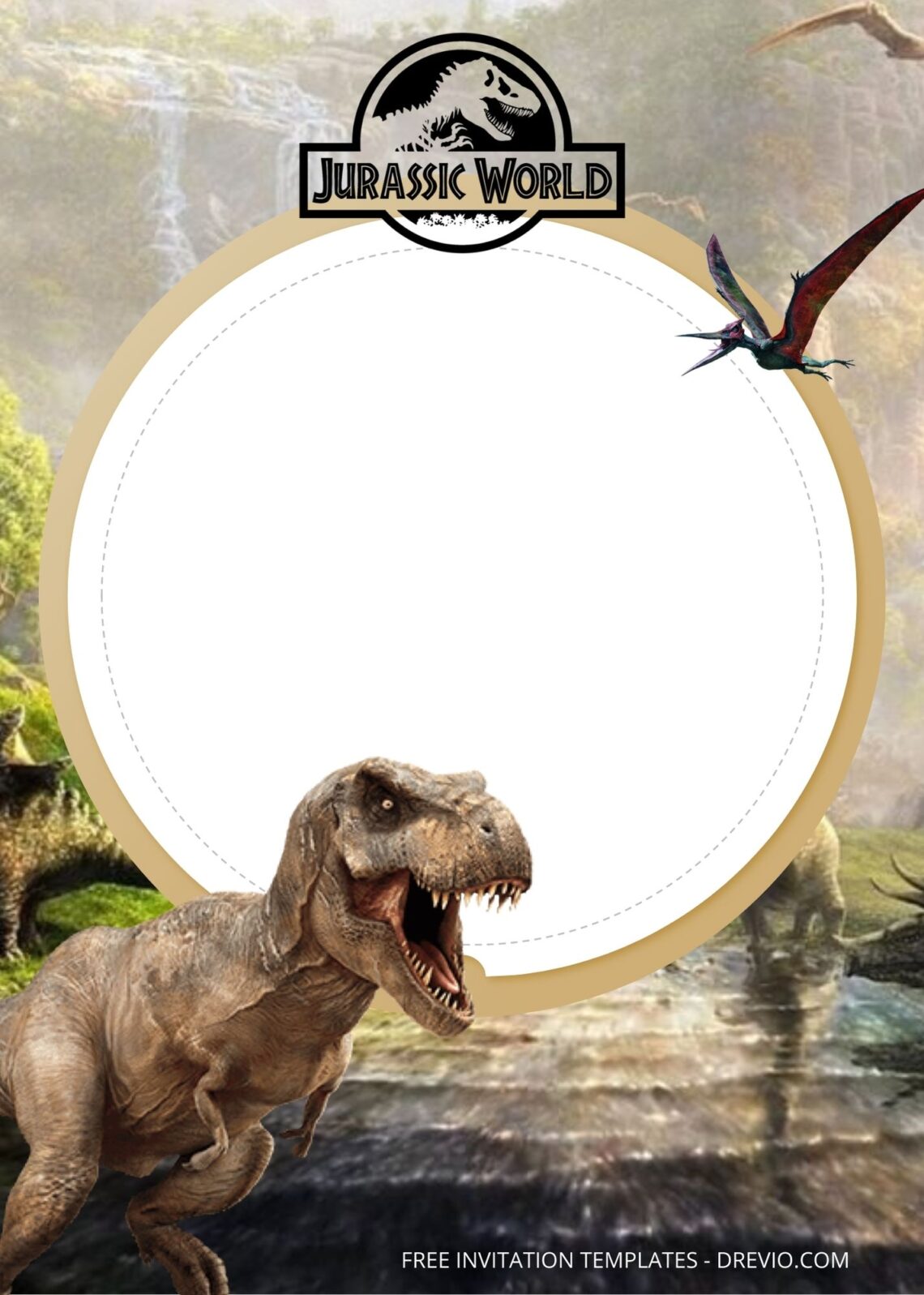 Blank Jurassic World Birthday Invitation Templates Five