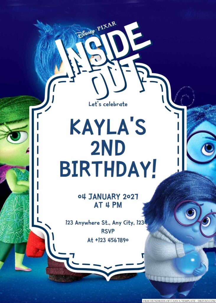 Free Editable Inside Out Birthday Invitation