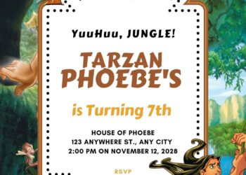 Free Editable Tarzan Birthday Invitation