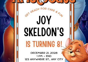 Free Editable The Aristocats Birthday Invitation