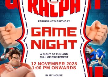 Free Editable Wreck-It Ralph Birthday Invitation