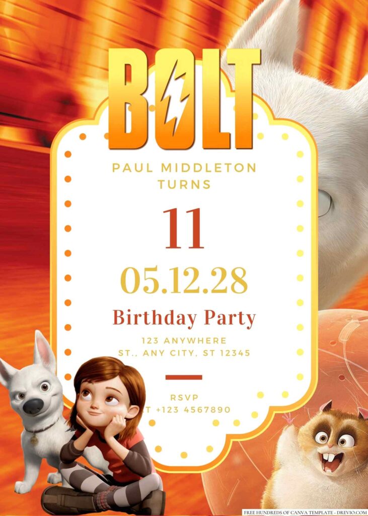 Free Editable Bolt Birthday Invitation