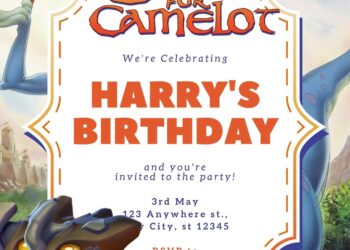 Free Editable Quest for Camelot Birthday Invitation