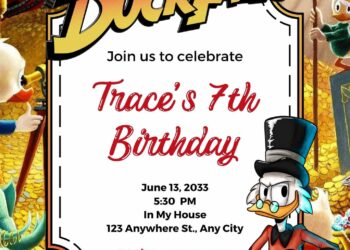 Free Editable Scrooge McDuck (DuckTales) Birthday Invitation