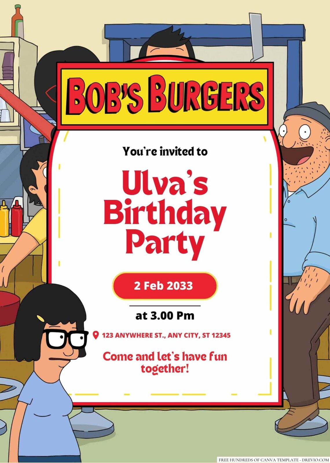 free-editable-tina-belcher-bob-s-burgers-birthday-invitation