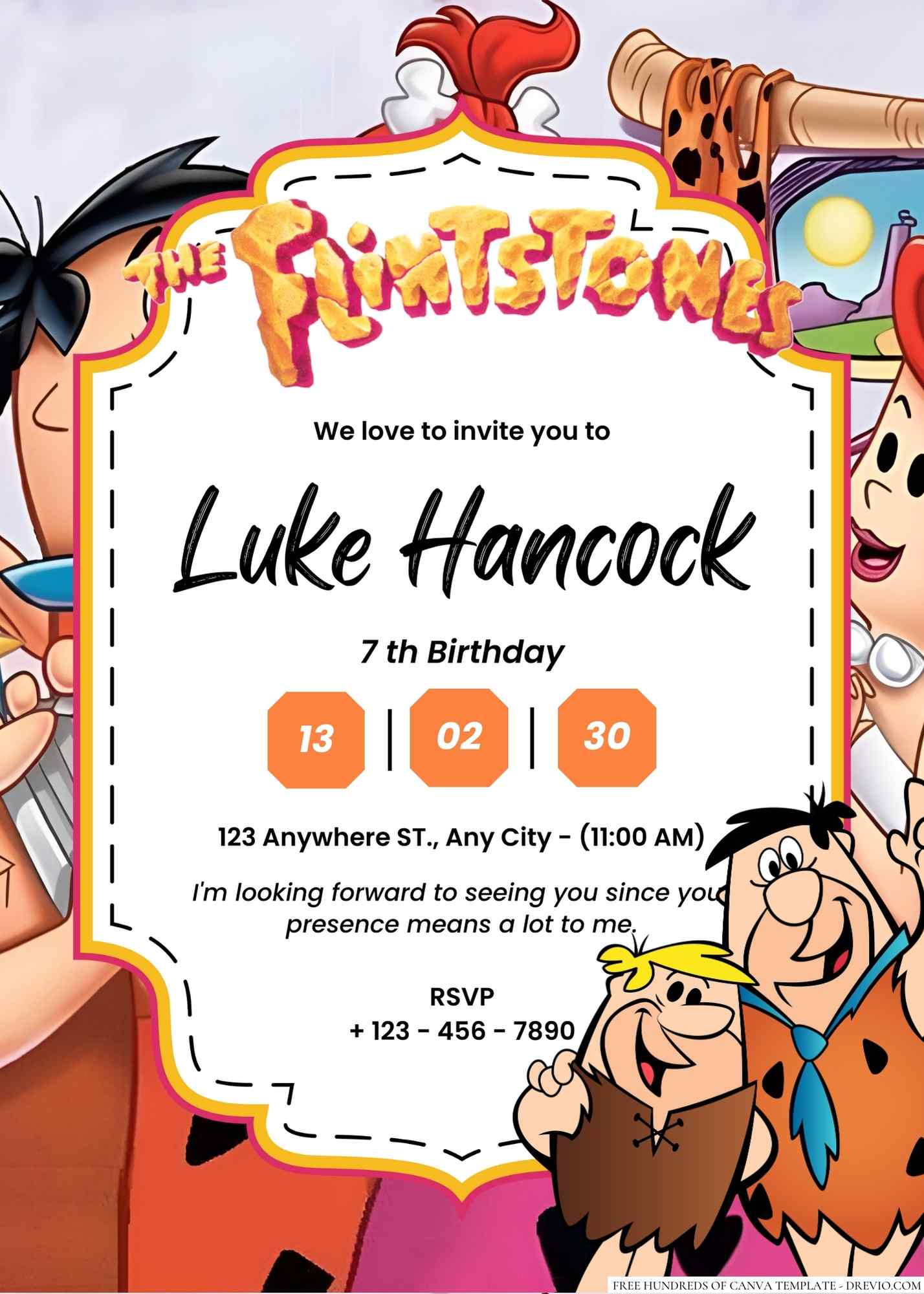 Fred Flintstone (The Flintstones) Birthday Invitation Download